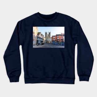 Lincoln Cathedral And Magna Carta From Castle Square Crewneck Sweatshirt